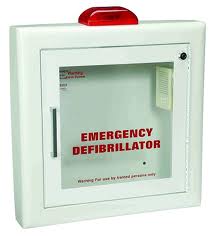 AED Cabinet, Semi-recessed, Alarmed-siren/strobe, white