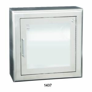 AED Cabinet, Semi-recessed, Alarmed-siren, white