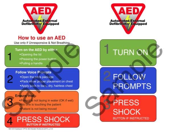 AED Instructions Poster