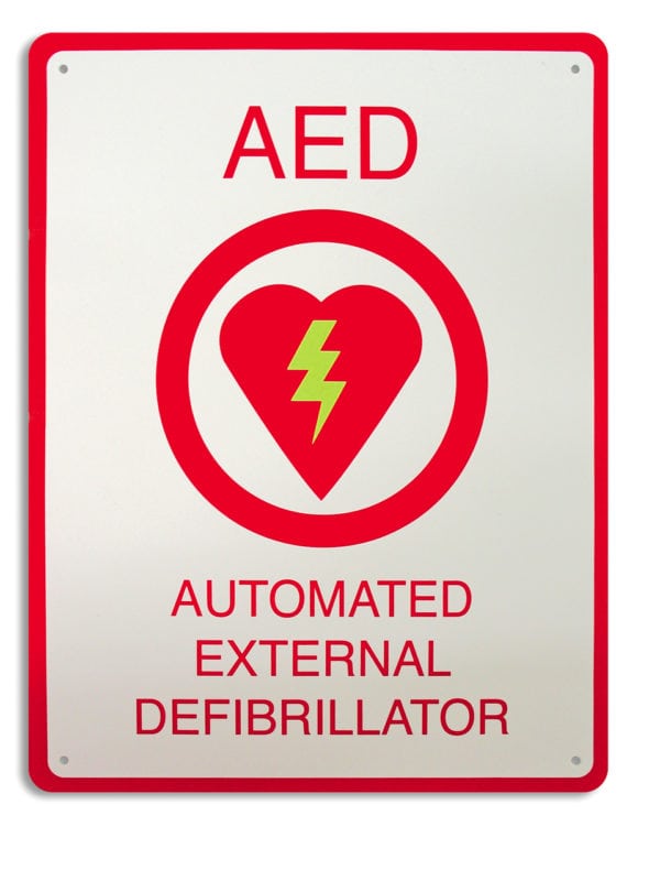 AED Wall Sign, flat plastic, 8.25" x 11" - Image 2