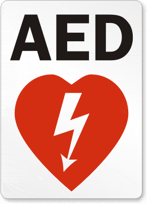 AED Wall Sign, flat vinyl label, 5"x6"