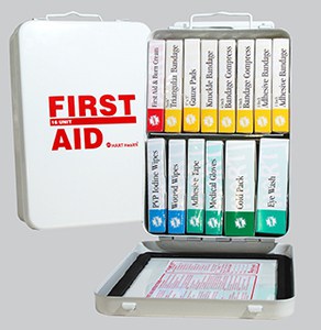 16 Unit First Aid Kit, ANSI, Metal Box