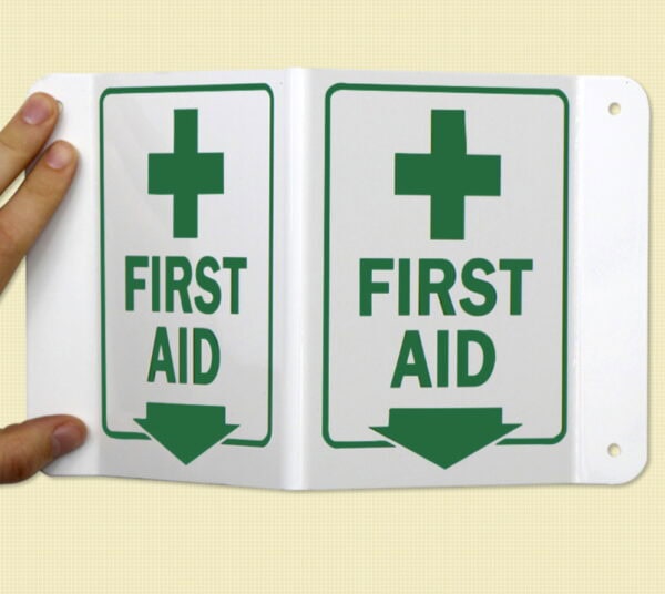 First Aid Sign, V-Shape Projecting - Image 2