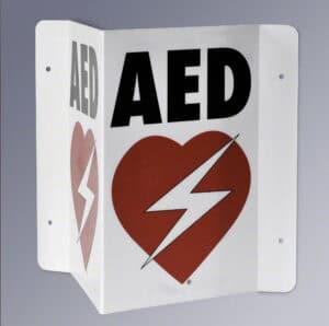AED Wall Sign, 3D Triangular, 14.75" x 9" Vinyl