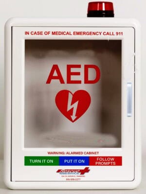 AED Cabinet with Alarm and Strobe - Plastic
